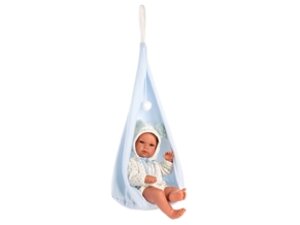 LLORENS Babypuppe mit Schaukelzelt blau 35cm 63565A1