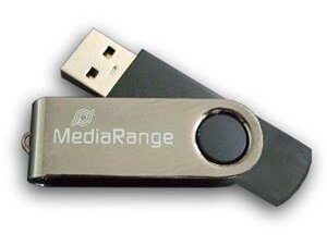 MediaRange USB-Stick 16GB MediaRange, schwarz 16GB, schwarz/silber MR910A1