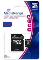 MediaRange SD-Card micro 8GB SDHC Klasse 10, mit Adapter, 8GB MR957A1