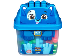 MEGA BLOKS Hündchen Bau- steine, Box mit 25 Teilen, ab 12 Monaten 40418149