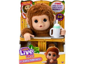 Moosetoys Baby Monkey Little Live Pets interaktives Äffchen-Baby, Batt. 3xAA inkl., ab 4 Jahren 33726558