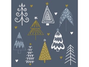 Paper+Design Paper + Design Servietten Fun trees Blue 6120750200097