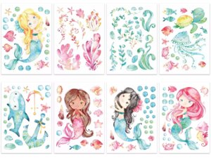 Papierdrachen Wandtattoos-Set Meerjungfrau PAPDWT001
