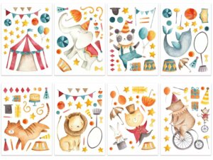 Papierdrachen Wandtattoos-Set Zirkus PAPDWT003