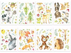 Papierdrachen Wandtattoos-Set Waldtiere PAPDWT006