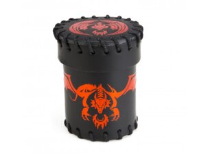 Q-Workshop Flying Dragon Leather Dice Cup Black & Red QWOCFDR1