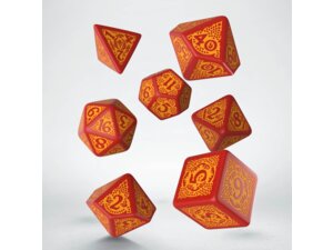 Q-Workshop Dragon Slayer Red & orange Dice Set (7) QWODRS1D