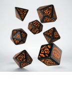 Q-Workshop Halloween Pumpkin Black & orange Dice Set (7) QWOHAP69