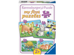 Ravensburger Puzzle Niedliche Haustiere my first puzzles, 2/4/6 und 8 Teile, Karton, ab 2 Jahren 60006951