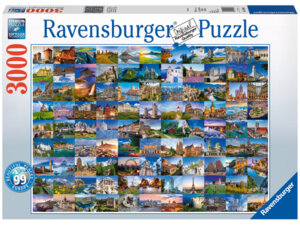 Ravensburger Puzzle 99 Beautiful Places 3000 Teile, 121x80 cm, Softclickteile, ab 12 Jahren 60017080