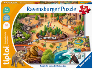 Ravensburger Tiptoi Puzzle Zoo, d 2x12 Teile, 26x18 cm, 2 Mini- Poster, ohne Stift, ab 3 Jahren 60600138