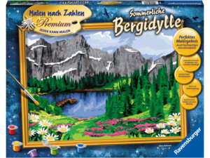 Ravensburger Malset Bergidylle Sommer Malen nach Zahlen, 30x40 cm, ohne Rahmen, ab 14 Jahren 64728898
