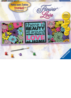 Ravensburger Malset Flower Love Malen nach Zahlen Trend, 1 Motiv, 3 Teile, 90x30 cm 64728973