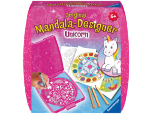 Ravensburger Mandala Designer Mini Unicorn Metallic, d/f/i, 5 Glitzer- folien, Schablonen, ab 6 J. 64729704
