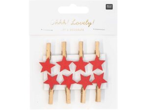 RicoDesign Rico Design Dekoklammer Stern rot 70403119