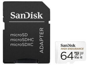 SanDisk microSDHC 64GB HE w/Adapter SDSQQNR064GGN6IA