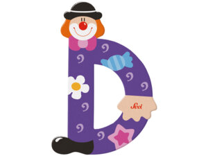 Sevi Buchstabe Clown D Holz, 10 cm In 2 Farben assortiert! 46081740
