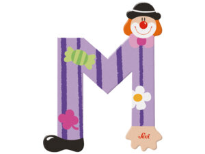 Sevi Buchstabe Clown M Holz, 10 cm In 2 Farben assortiert! 46081749