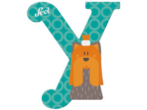 Sevi Buchstabe Y Yorkshire Terrier, Holz, 10 cm 46083025A1