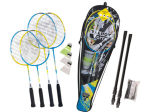 Talbot-Torro Badminton Set Bälle, 2 Junior grosse 2 Schläger, und Schläger 3 Family Netzgarnitur