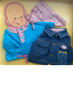 Zapf Creation Baby Born «Edition Jeans» Classic Set Freizeit-Outfit mit Jeans-Gilet, Pulli und Halstuch 7782798