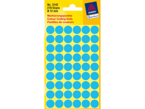 AVERY Zweckform 3142 Markierungspunkte, Ø 12 mm, 5 Bogen/270 Etiketten, blau 3142
