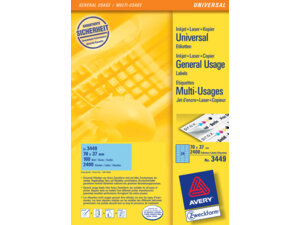 AVERY Zweckform 3449 Farbige Etiketten, 70 x 37 mm, 100 Bogen/2.400 Etiketten, blau 3449