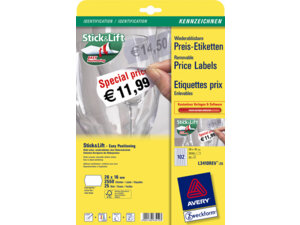 AVERY Zweckform L3410REV-25 Preis-Etiketten, 26 x 16 mm, 25 Bogen/2.550 Etiketten, weiss L3410REV-25