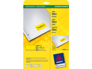 AVERY Zweckform L6041-20 Farbige Etiketten, 45,7 x 21,2 mm, 20 Bogen/960 Etiketten, gelb L6041-20