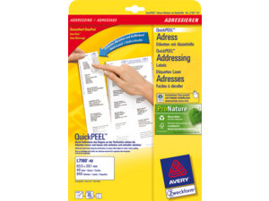 AVERY Zweckform L7160-40 Adress-Etiketten, 63,5 x 38,1 mm, C6 Kuverts, Deutsche Post INTERNETMARKE, 40 Bogen/840 L7160-40